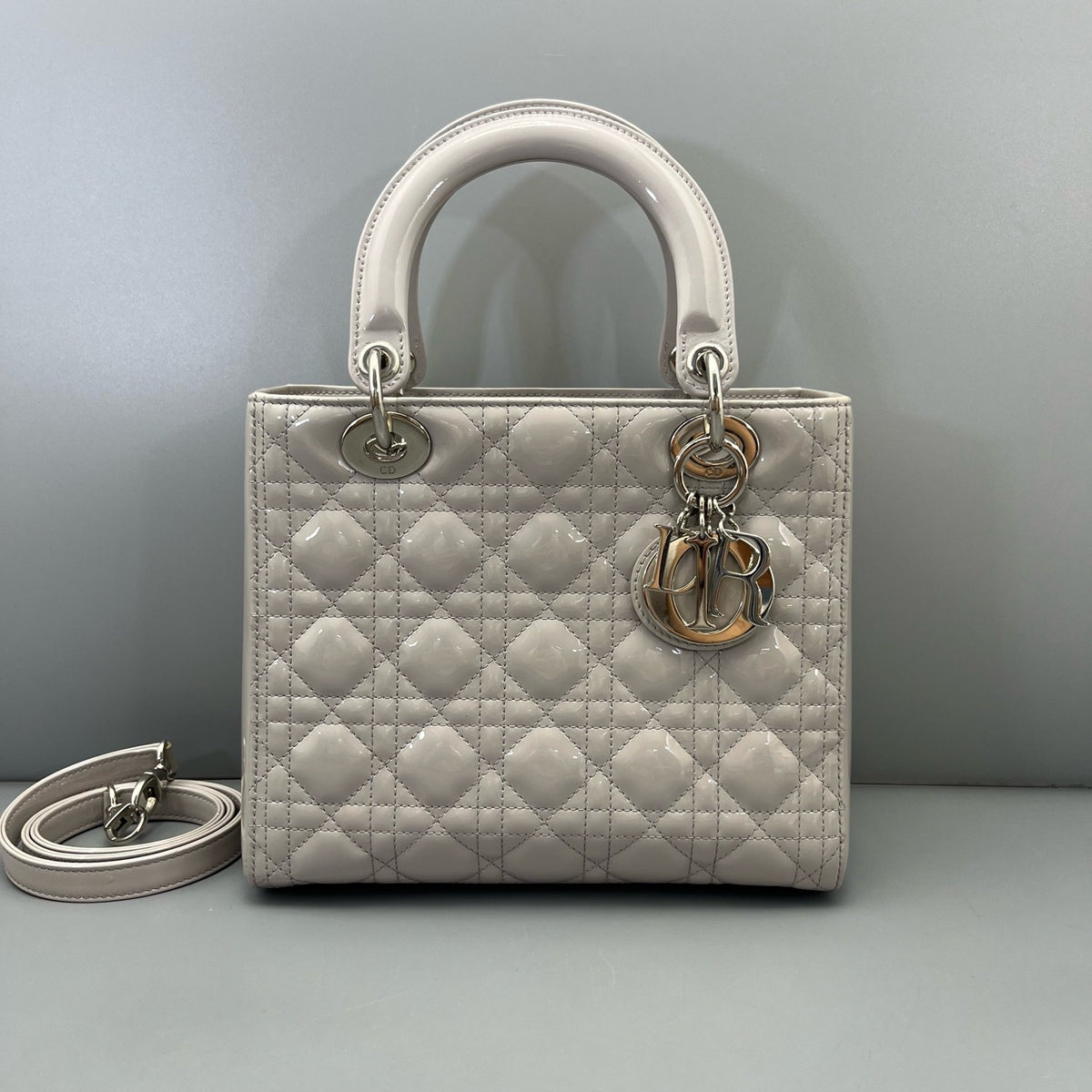 Dior - Lady Dior - Patent leather - Grey - (medium)