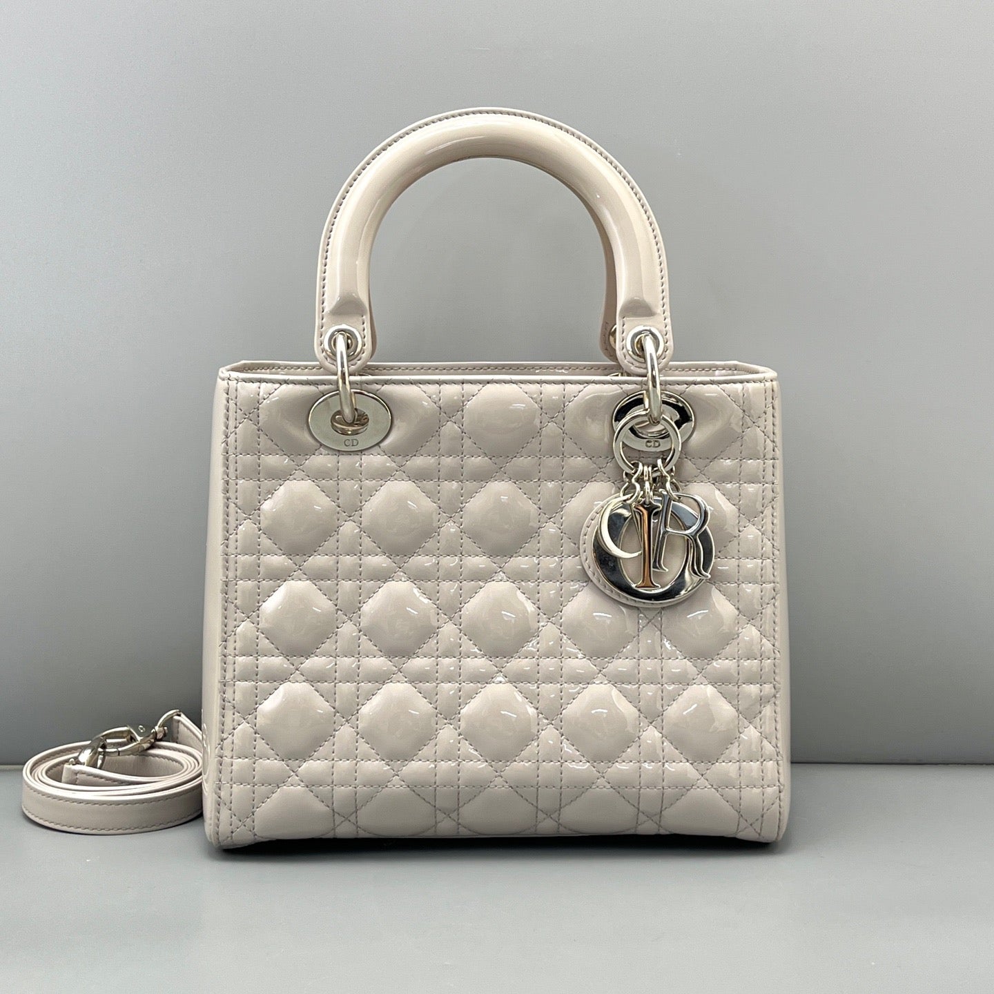 Dior - Lady Dior - Patent leather - Grey - (medium)