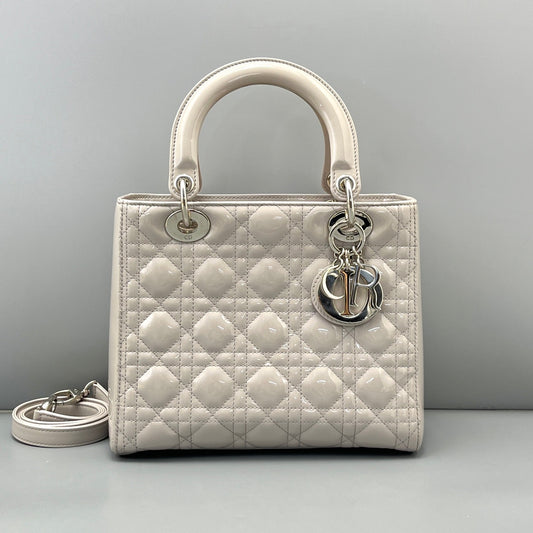Dior - Lady Dior - Patent leather - Grey - (medium)