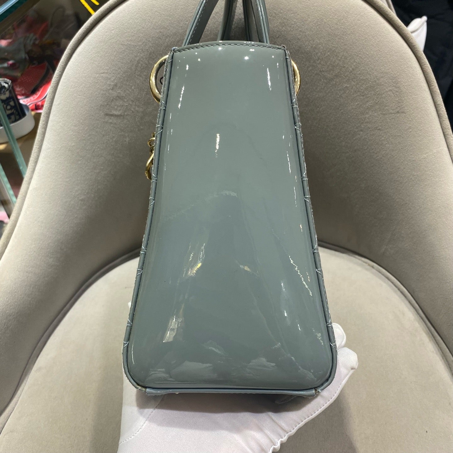 Dior - Lady Dior - Patent leather - Grey - (medium)