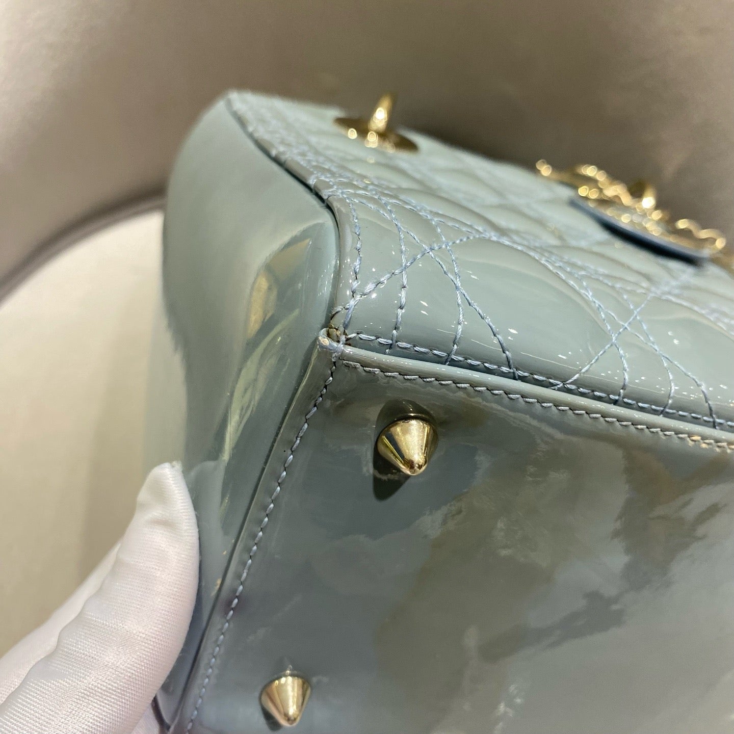 Dior - Lady Dior - Patent leather - Grey - (medium)