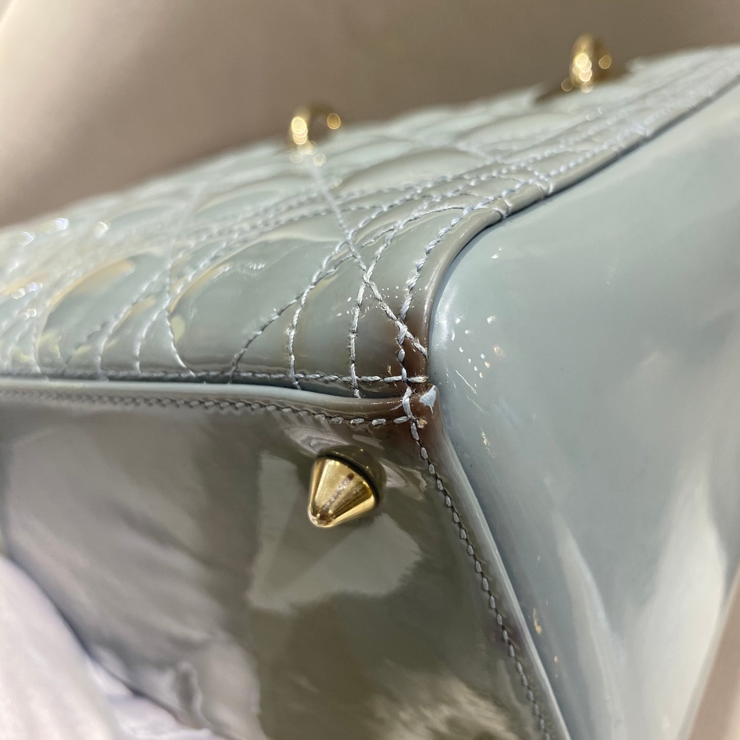 Dior - Lady Dior - Patent leather - Grey - (medium)