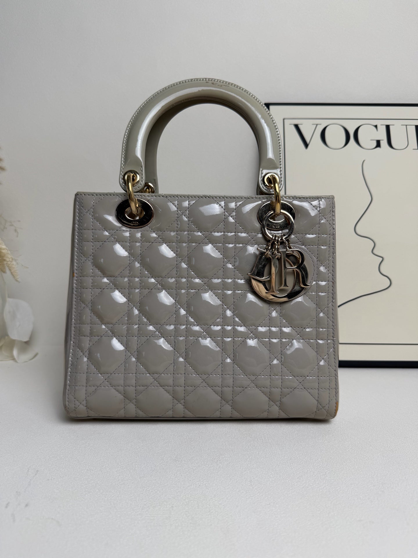Dior - Lady Dior - Patent leather - Grey - (midi)