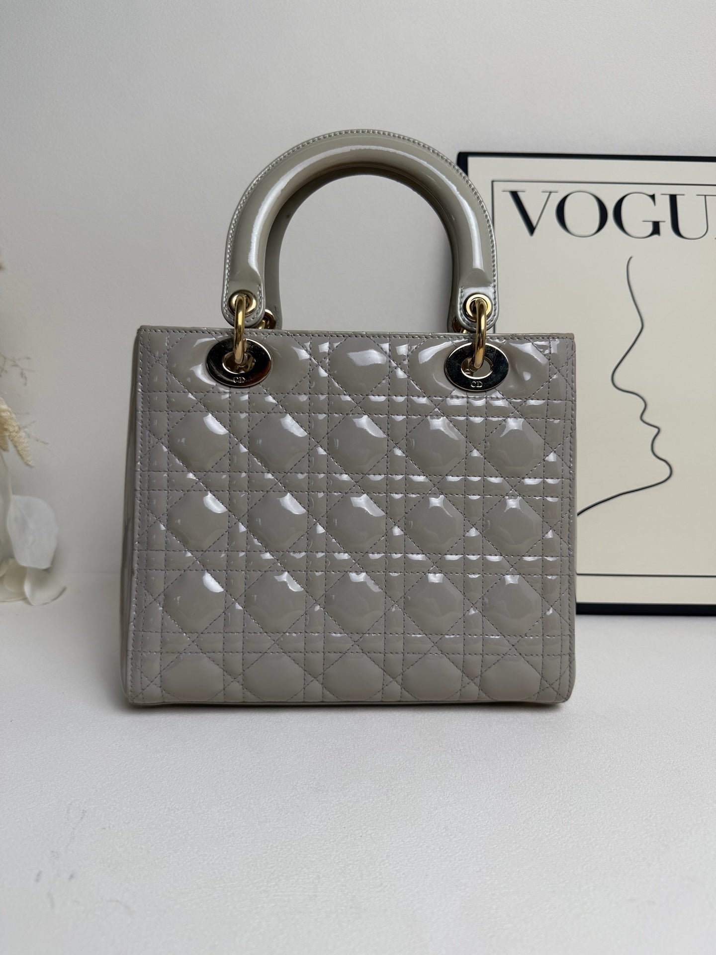 Dior - Lady Dior - Patent leather - Grey - (midi)