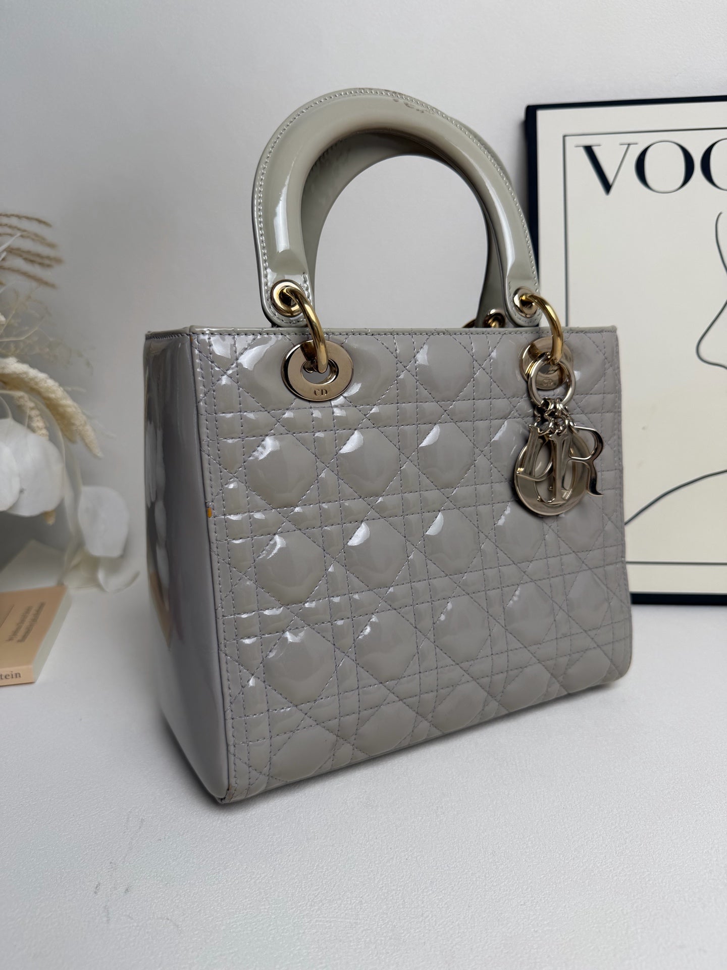 Dior - Lady Dior - Patent leather - Grey - (midi)