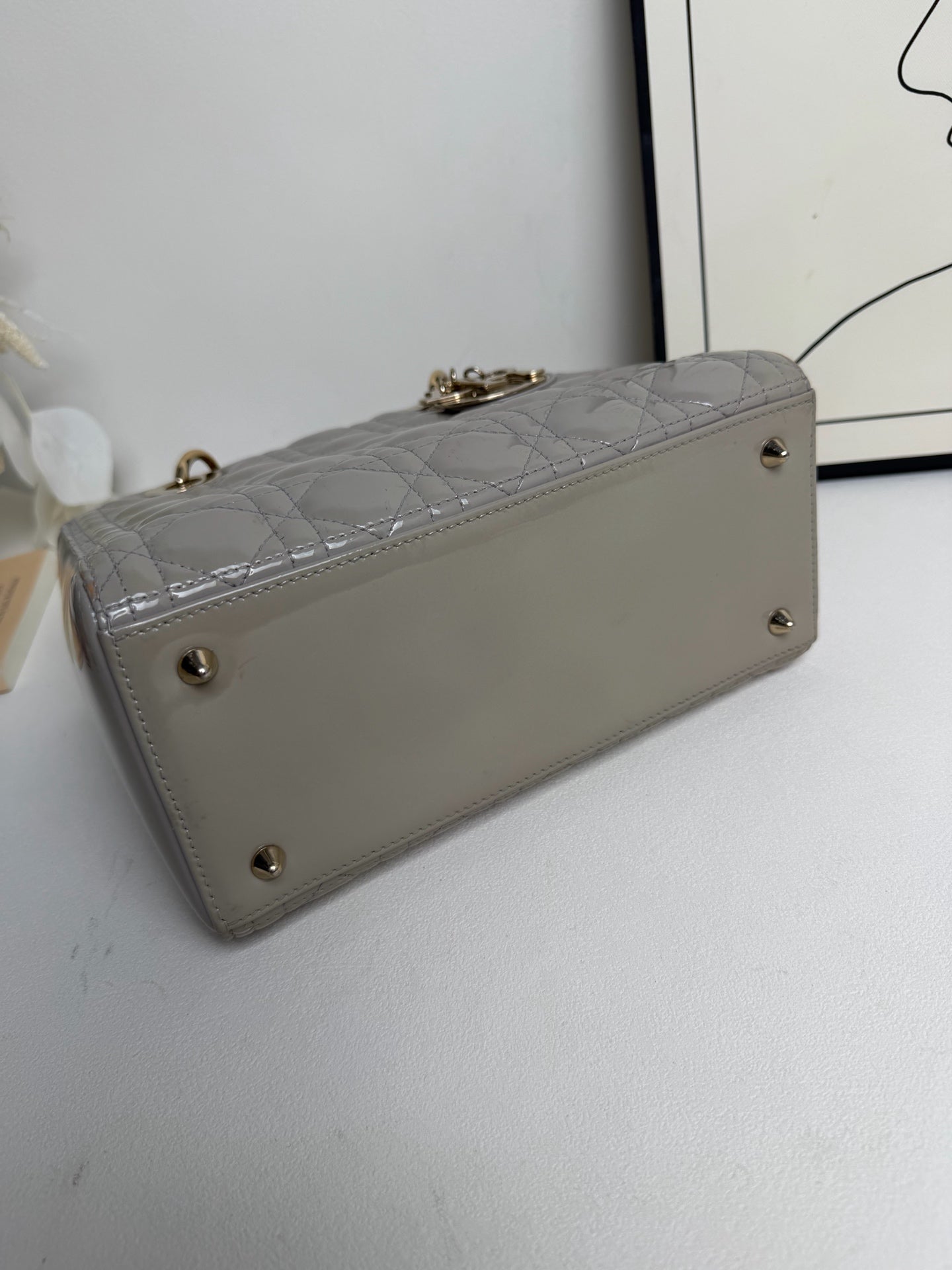 Dior - Lady Dior - Patent leather - Grey - (midi)