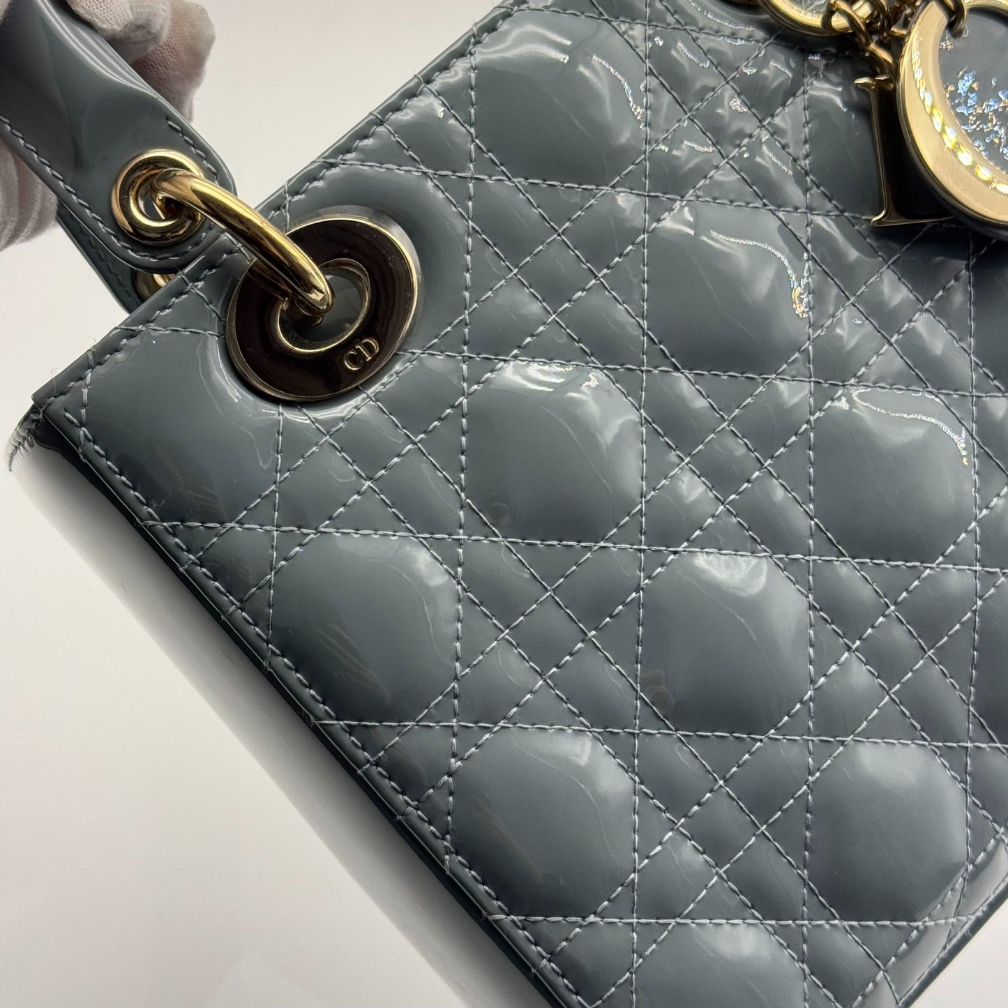 Dior - Lady Dior - Patent leather - Grey - (mini)