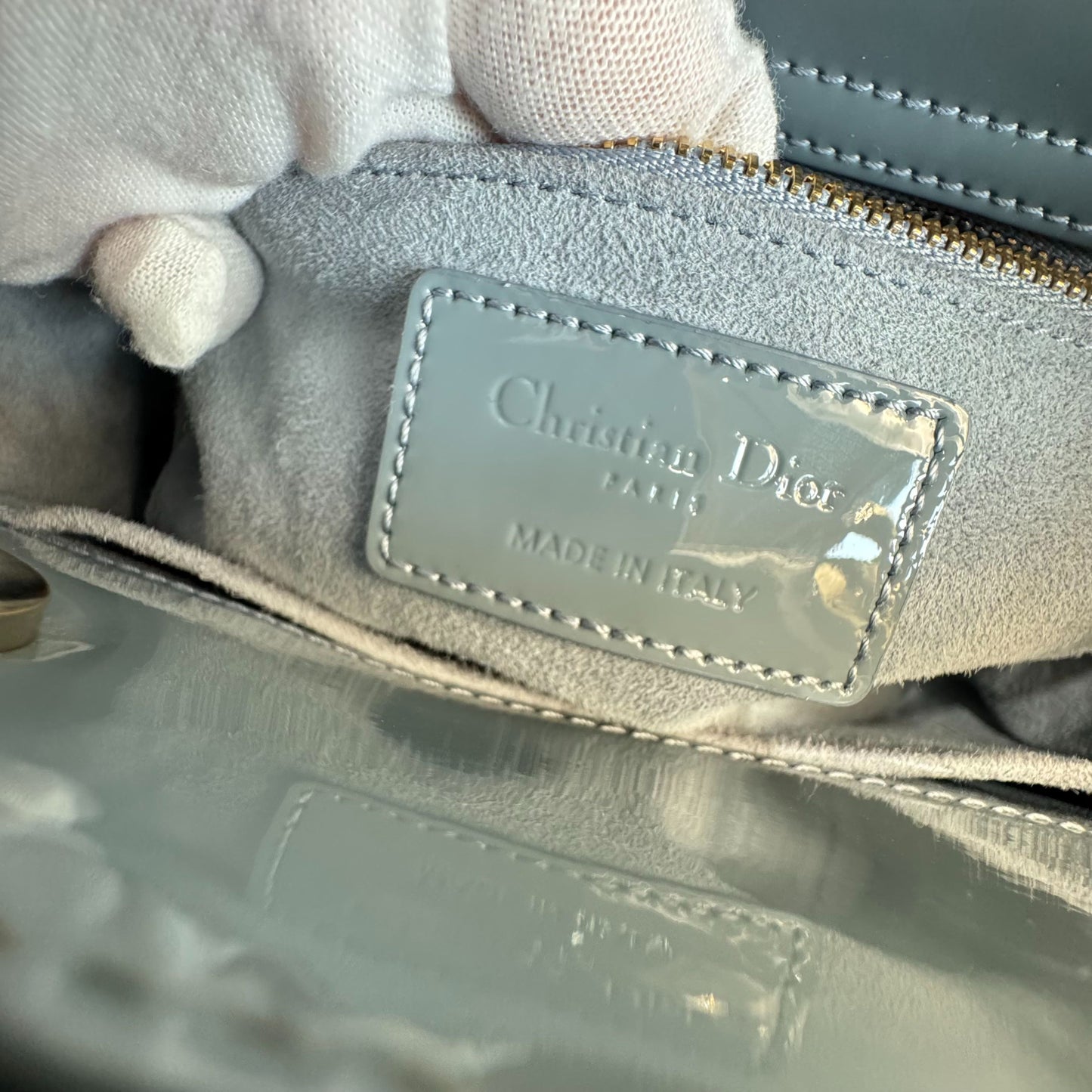 Dior - Lady Dior - Patent leather - Grey - (mini)