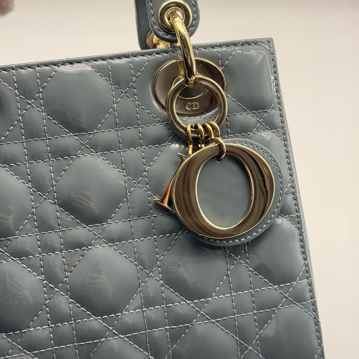 Dior - Lady Dior - Patent leather - Grey - (Small)