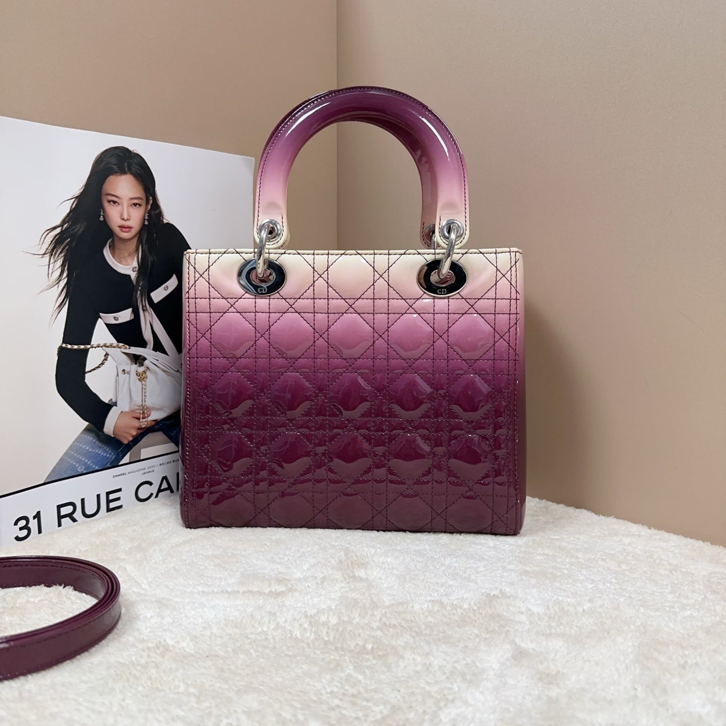 Dior - Lady Dior - Patent leather - Multicolour - (medium)