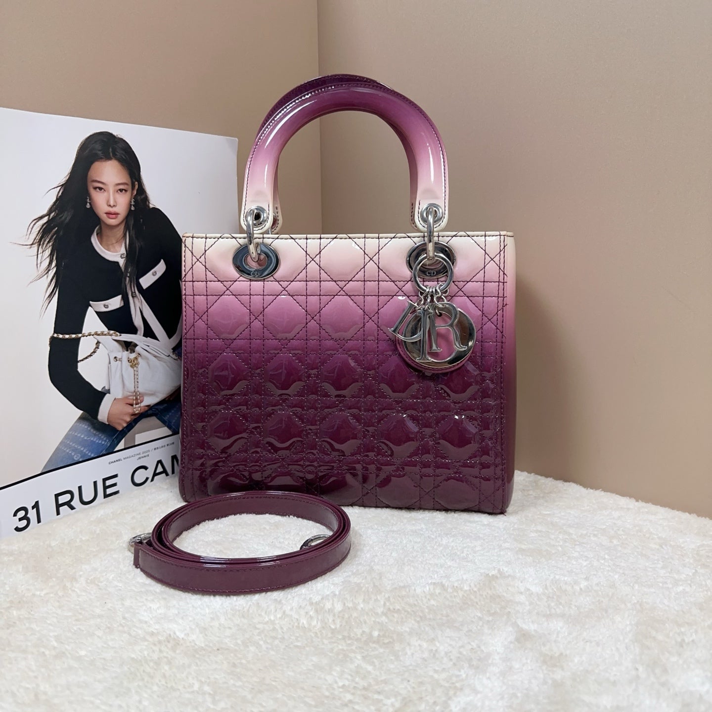 Dior - Lady Dior - Patent leather - Multicolour - (medium)