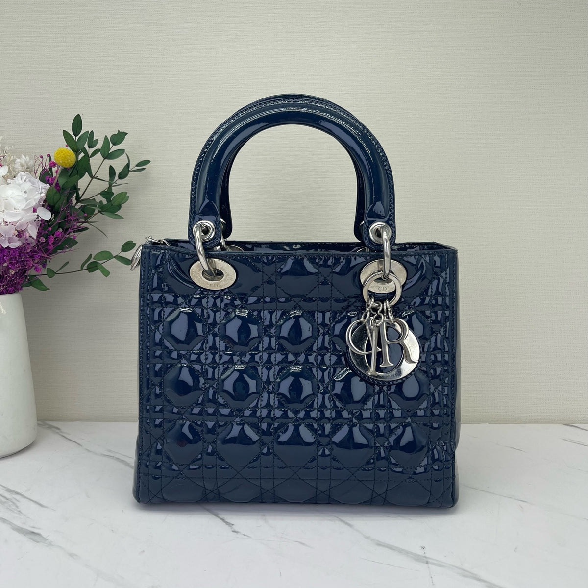 Dior - Lady Dior - Patent leather - Navy