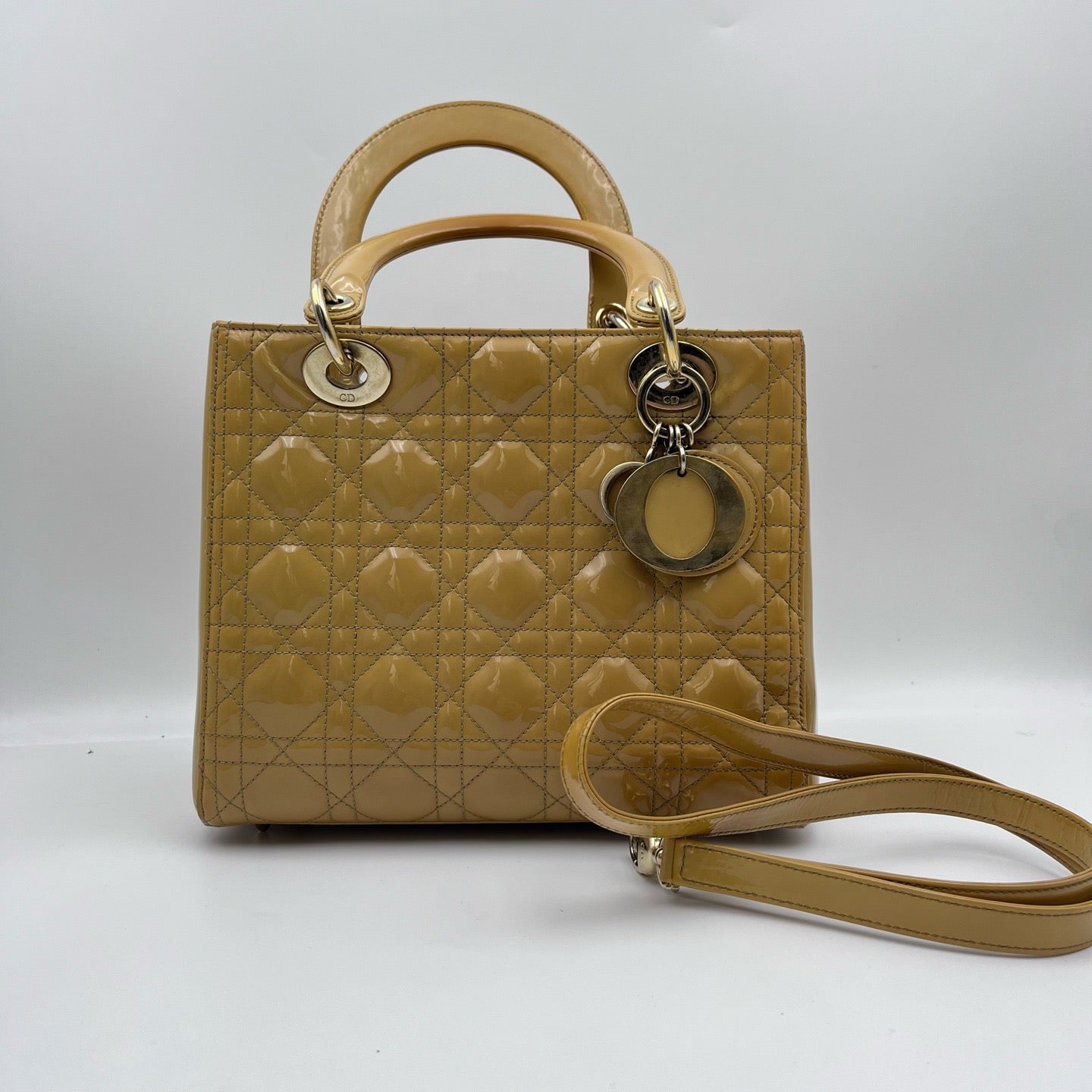 Dior - Lady Dior - Patent leather - Orange - (medium)