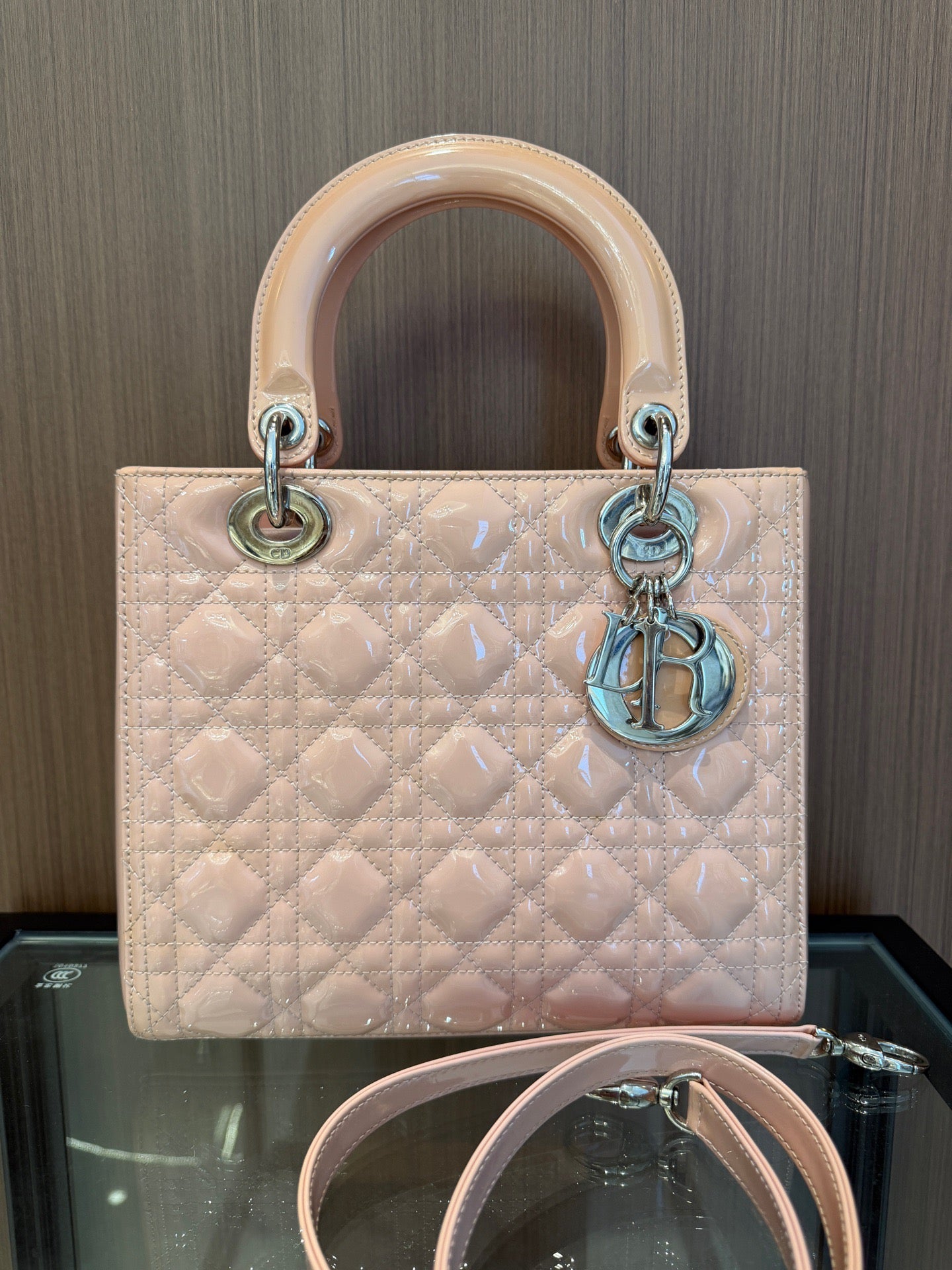 Dior - Lady Dior - Patent leather - Pink - (medium)