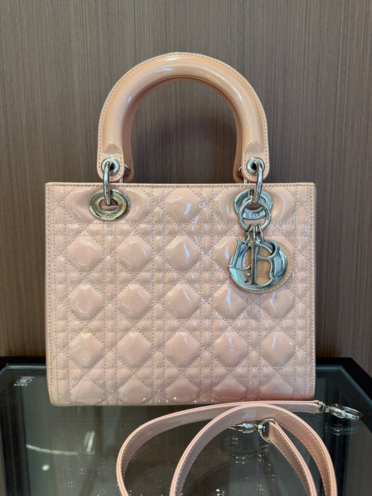 Dior - Lady Dior - Patent leather - Pink - (medium)