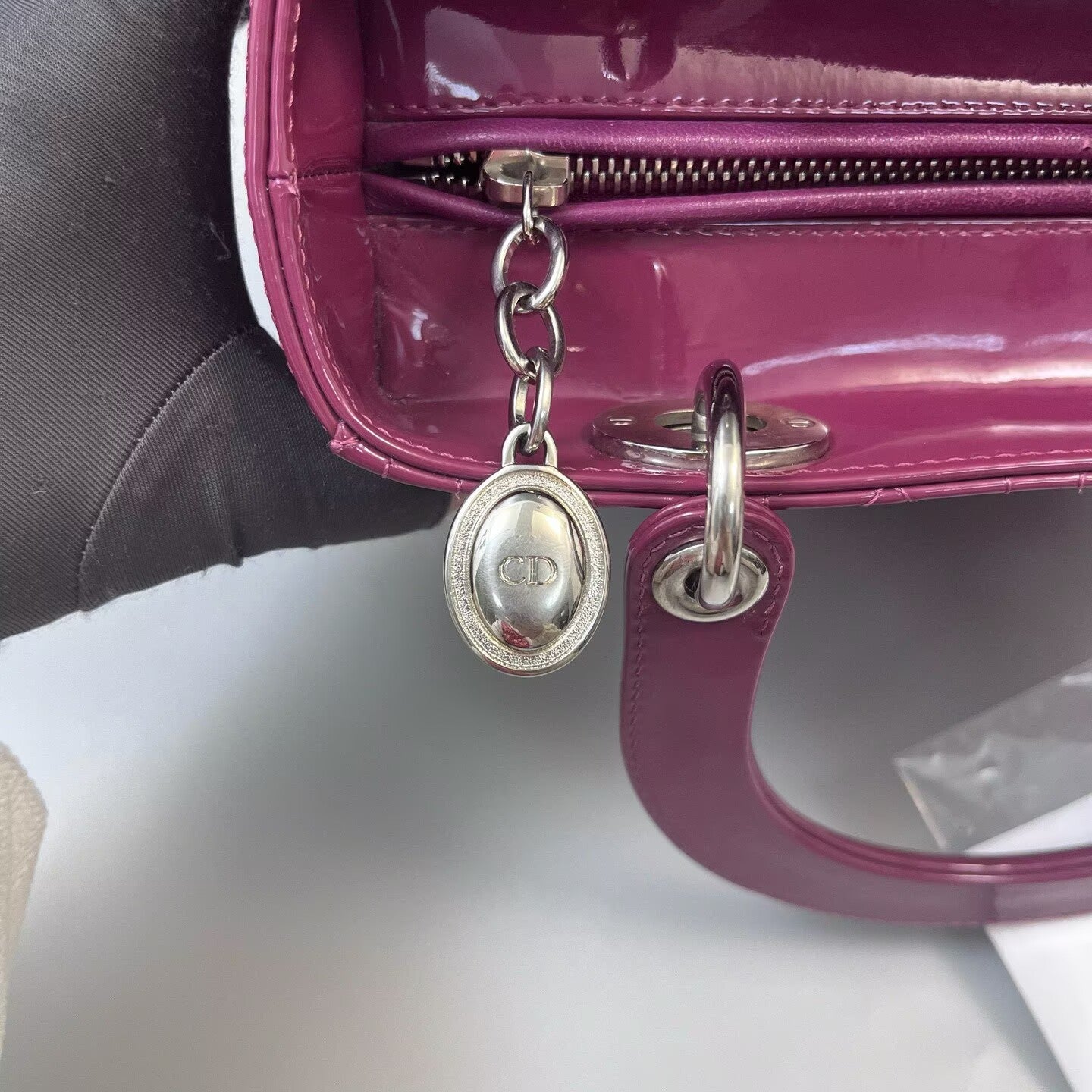 Dior - Lady Dior - Patent leather - Pink - (medium)