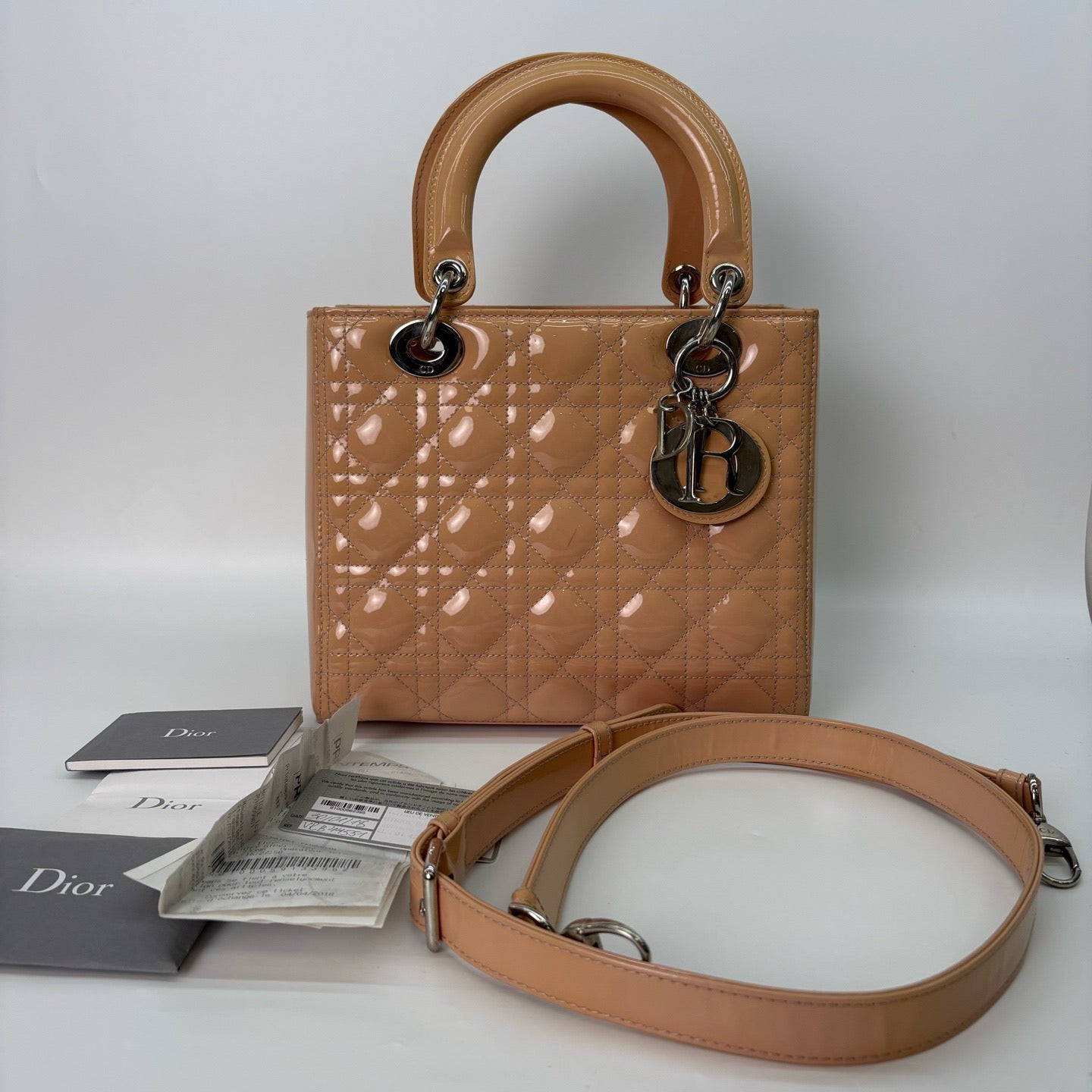 Dior - Lady Dior - Patent leather - Pink - (medium)