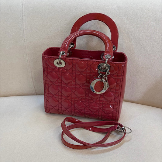 Dior - Lady Dior - Patent leather - Pink - (medium)