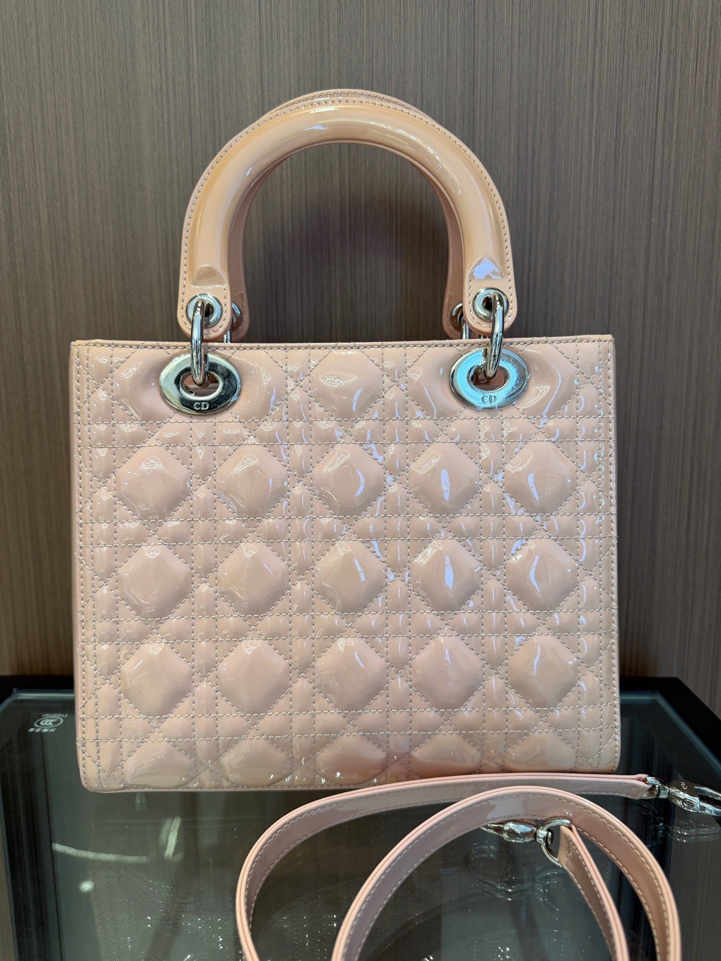 Dior - Lady Dior - Patent leather - Pink - (medium)