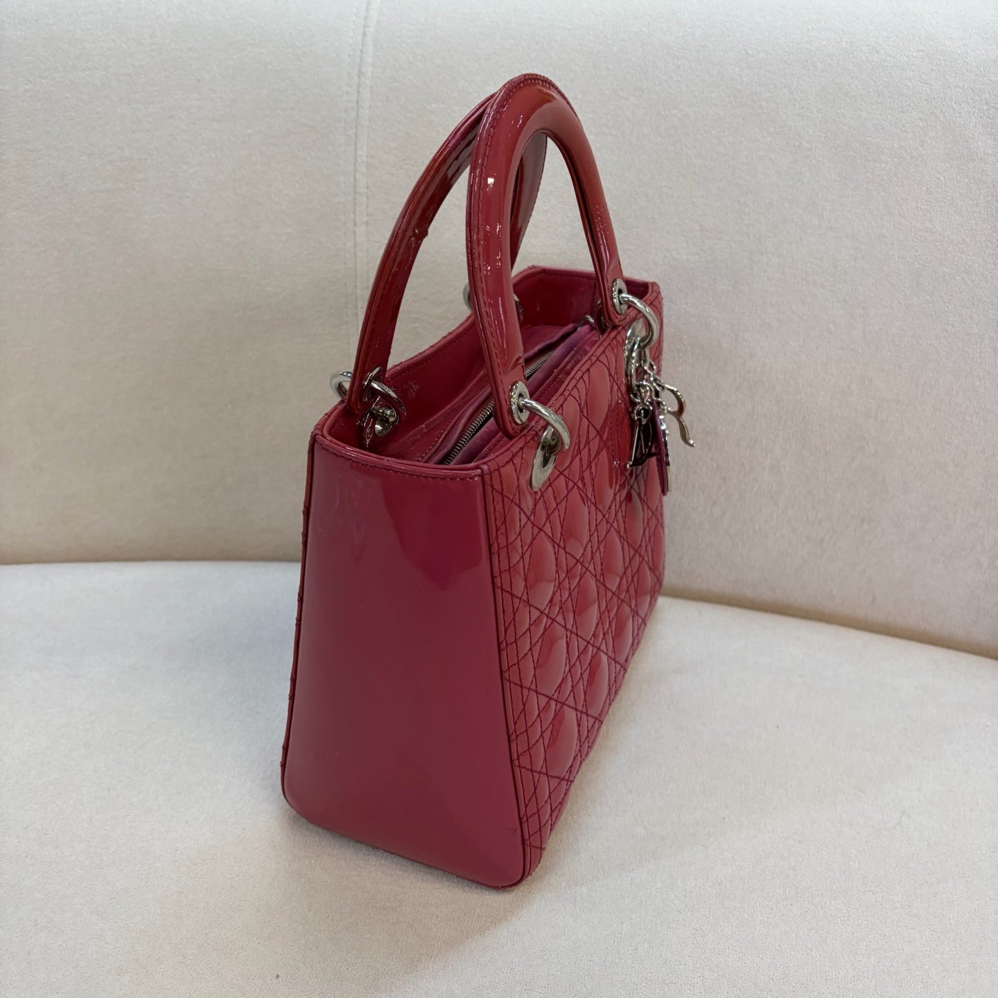 Dior - Lady Dior - Patent leather - Pink - (medium)