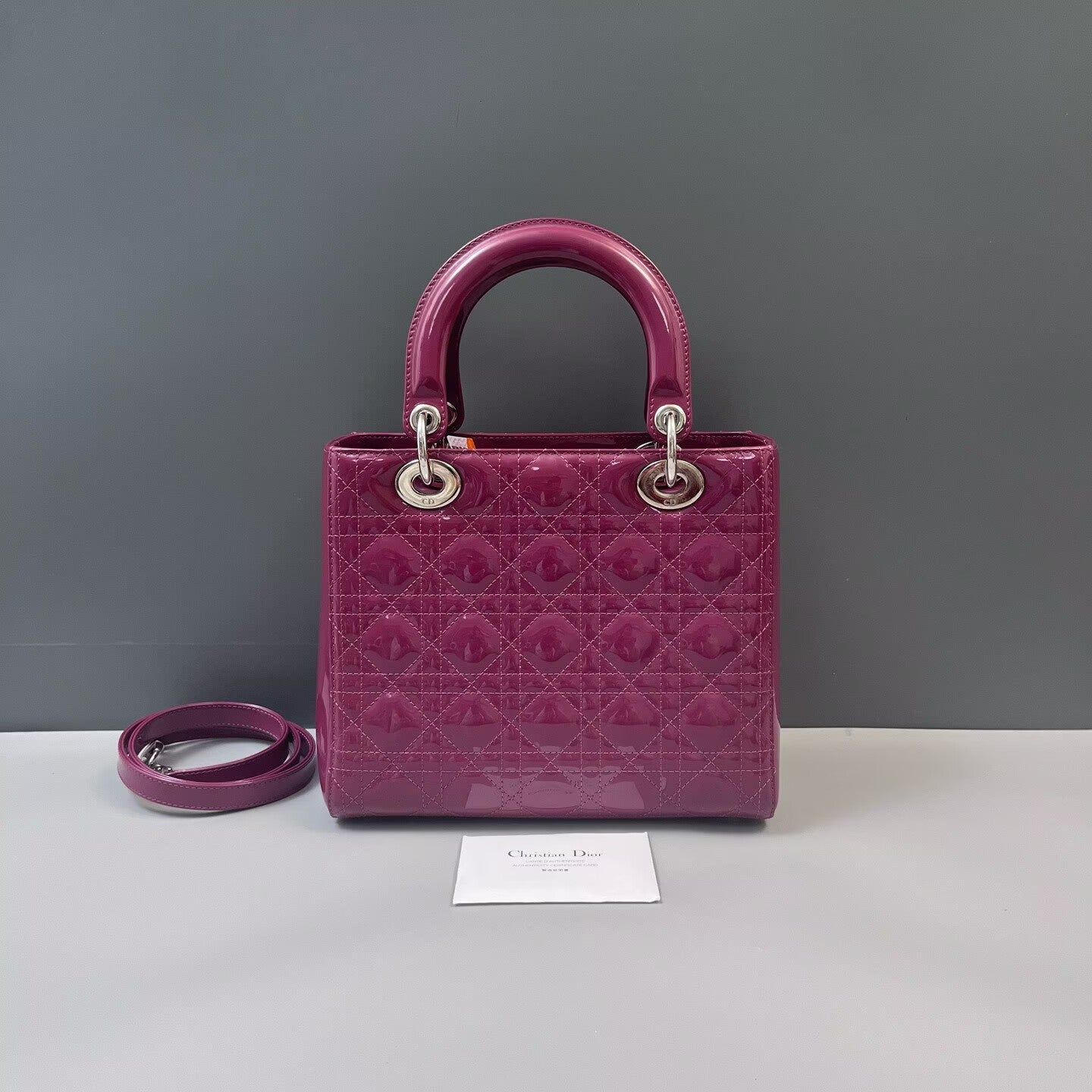 Dior - Lady Dior - Patent leather - Pink - (medium)