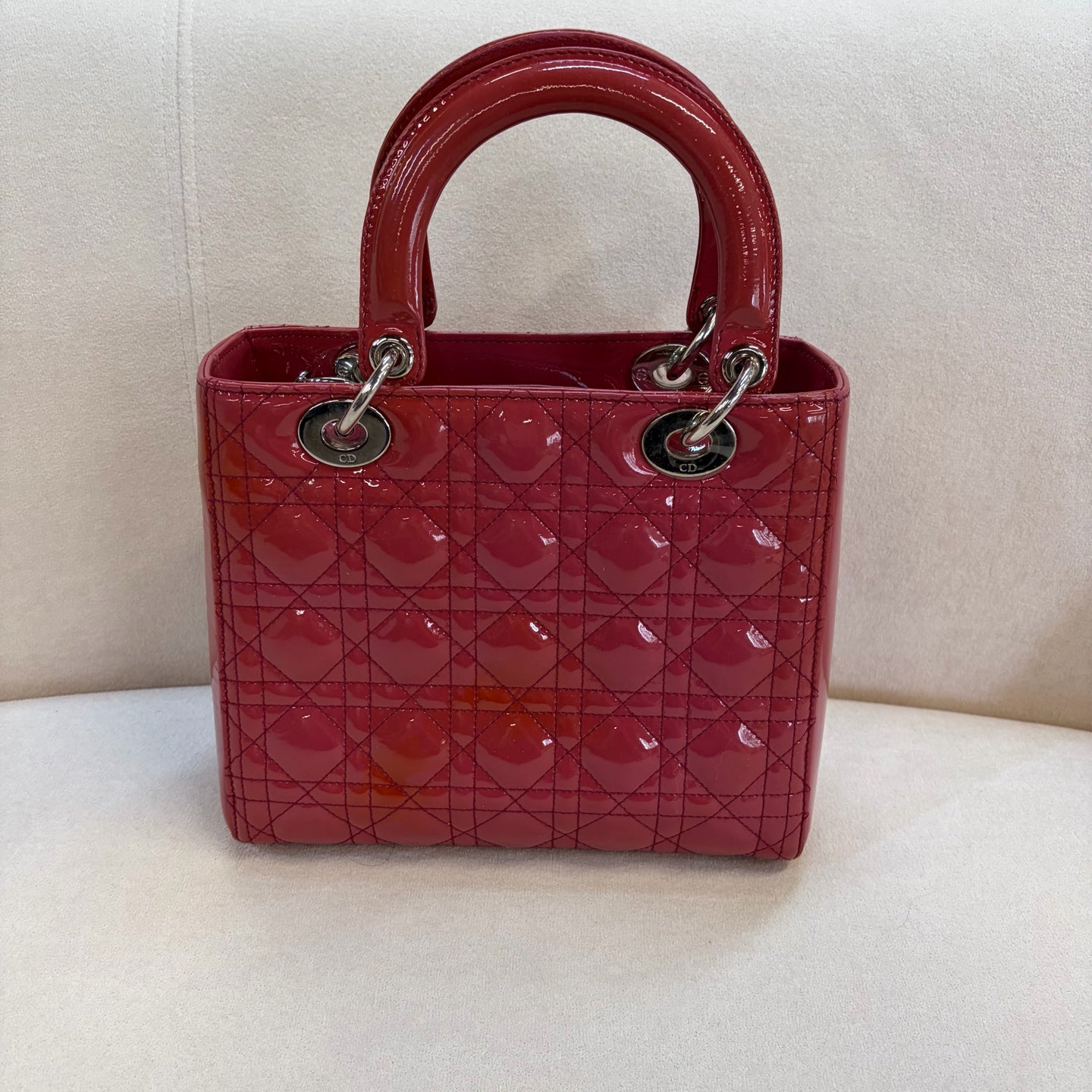Dior - Lady Dior - Patent leather - Pink - (medium)