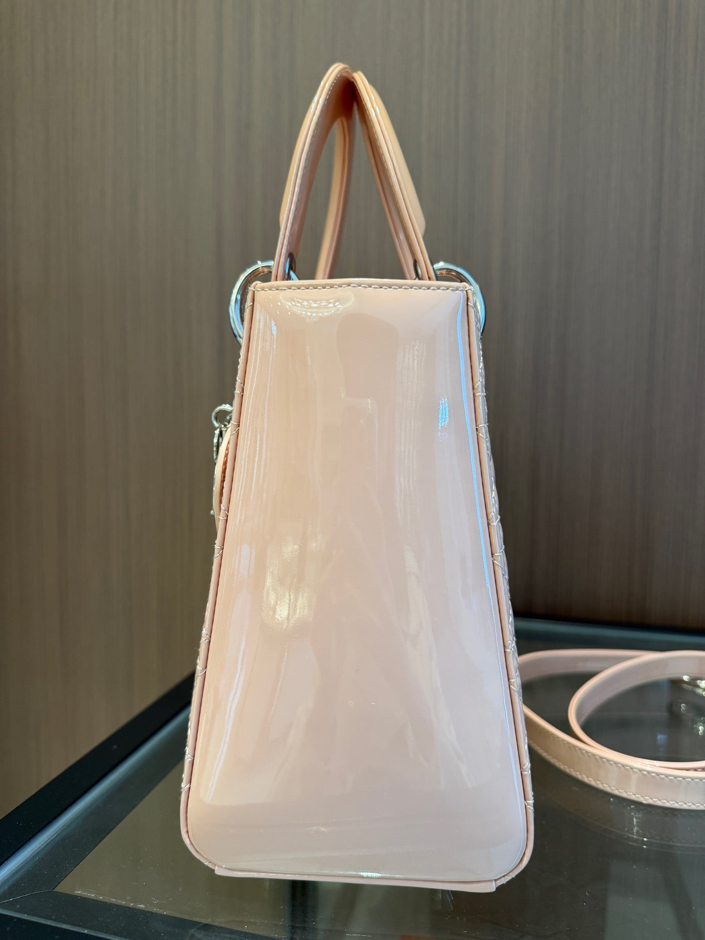Dior - Lady Dior - Patent leather - Pink - (medium)