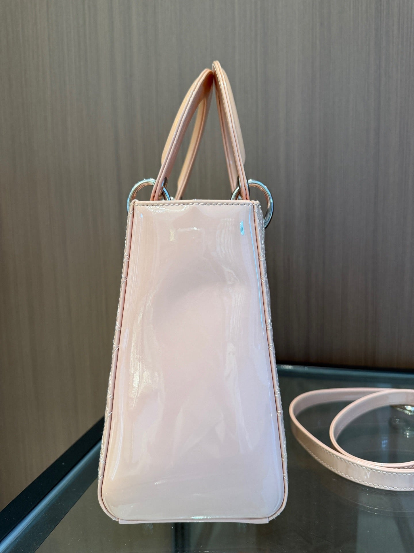 Dior - Lady Dior - Patent leather - Pink - (medium)