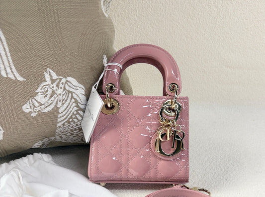 Dior - Lady Dior - Patent leather - Pink - (mini)