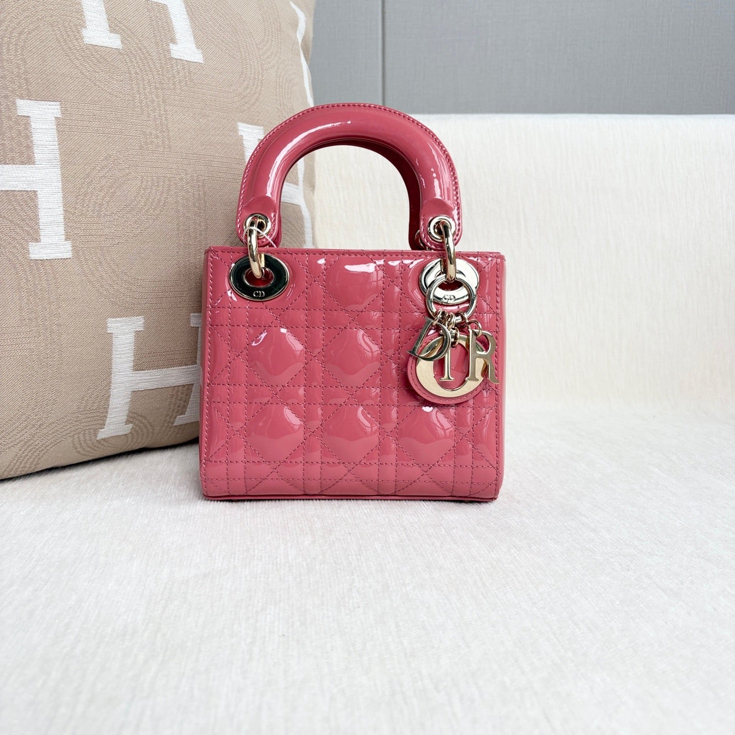 Dior - Lady Dior - Patent leather - Pink - (mini)