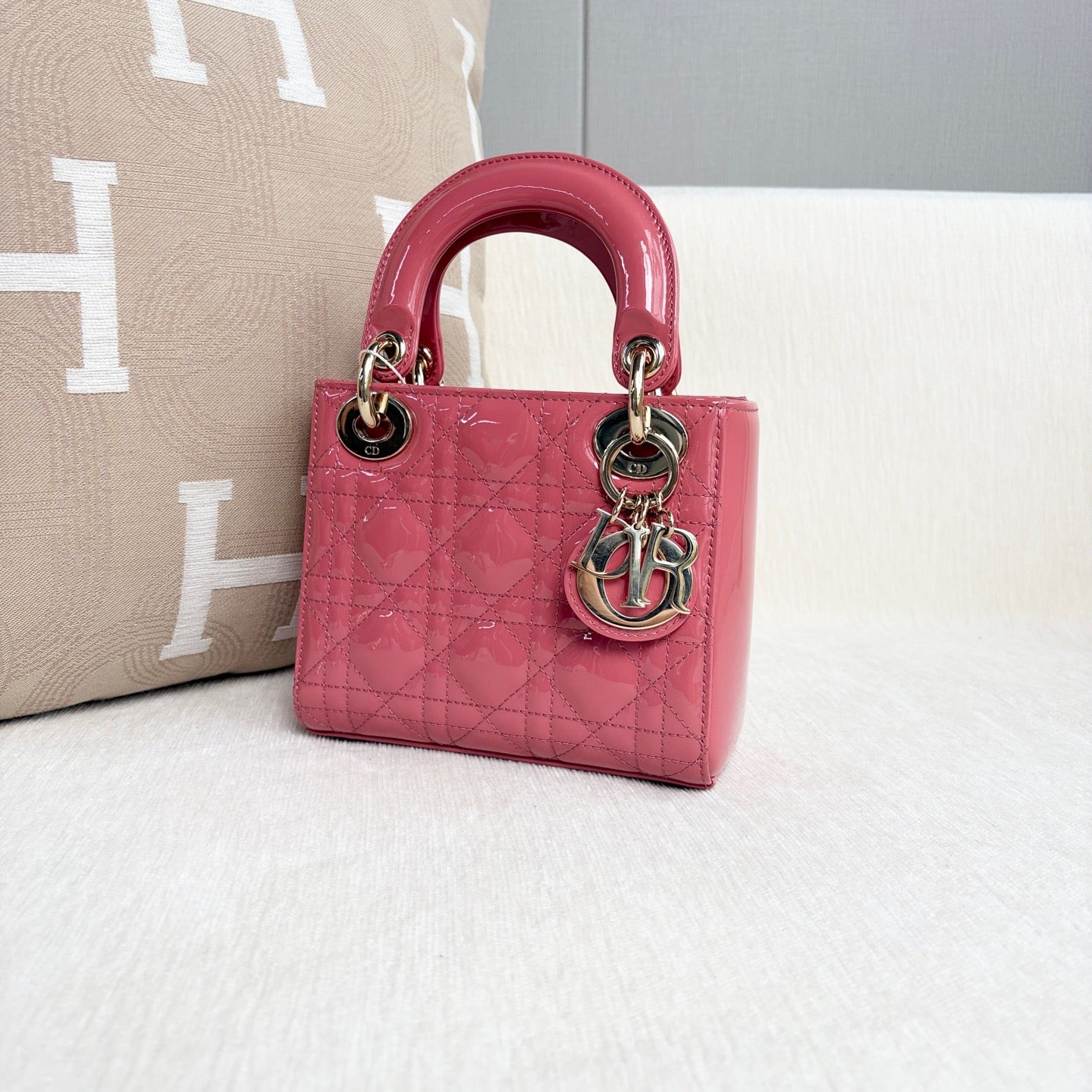 Dior - Lady Dior - Patent leather - Pink - (mini)