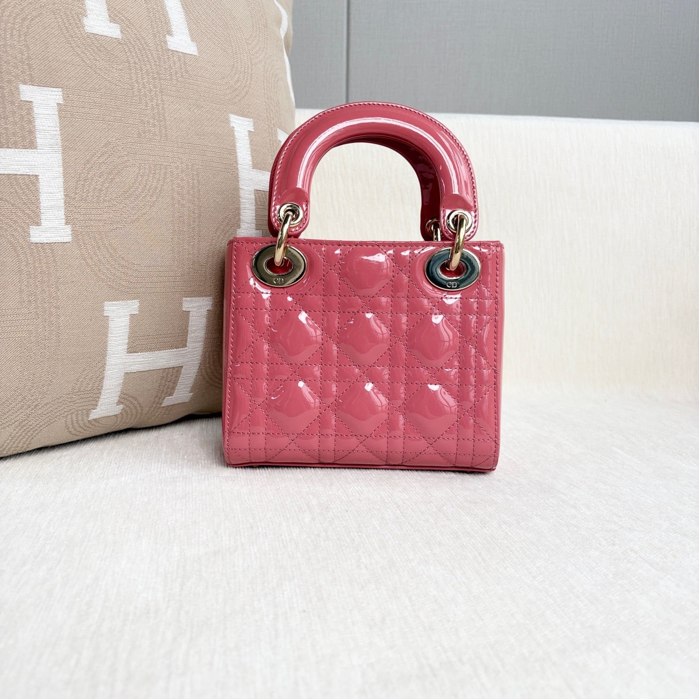 Dior - Lady Dior - Patent leather - Pink - (mini)