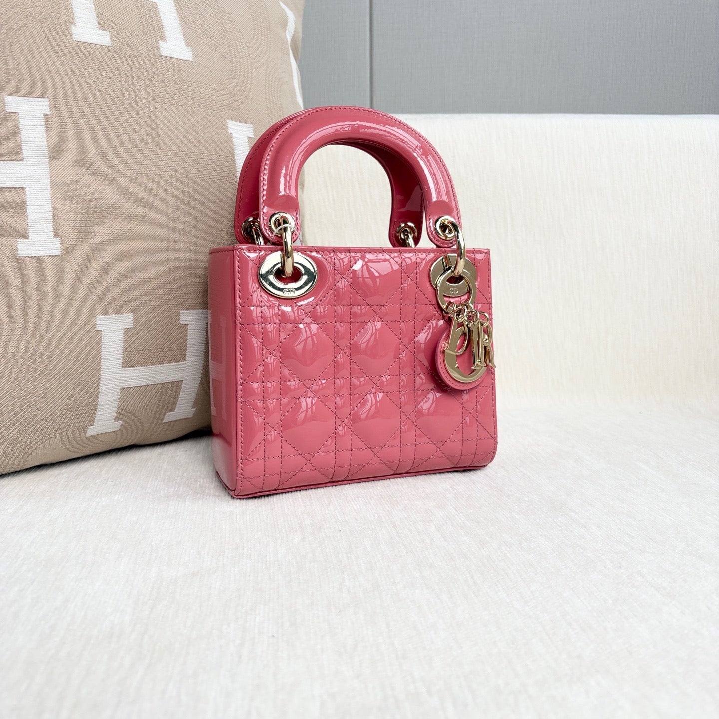 Dior - Lady Dior - Patent leather - Pink - (mini)