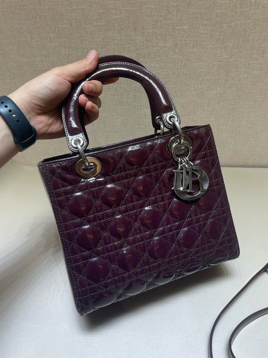 Dior - Lady Dior - Patent leather - Purple - (medium)