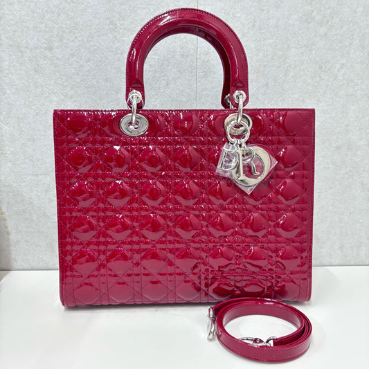 Dior - Lady Dior - Patent leather - Red - (Large)
