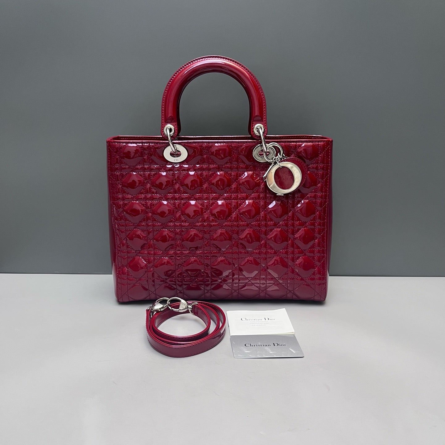 Dior - Lady Dior - Patent leather - Red - (Medium)