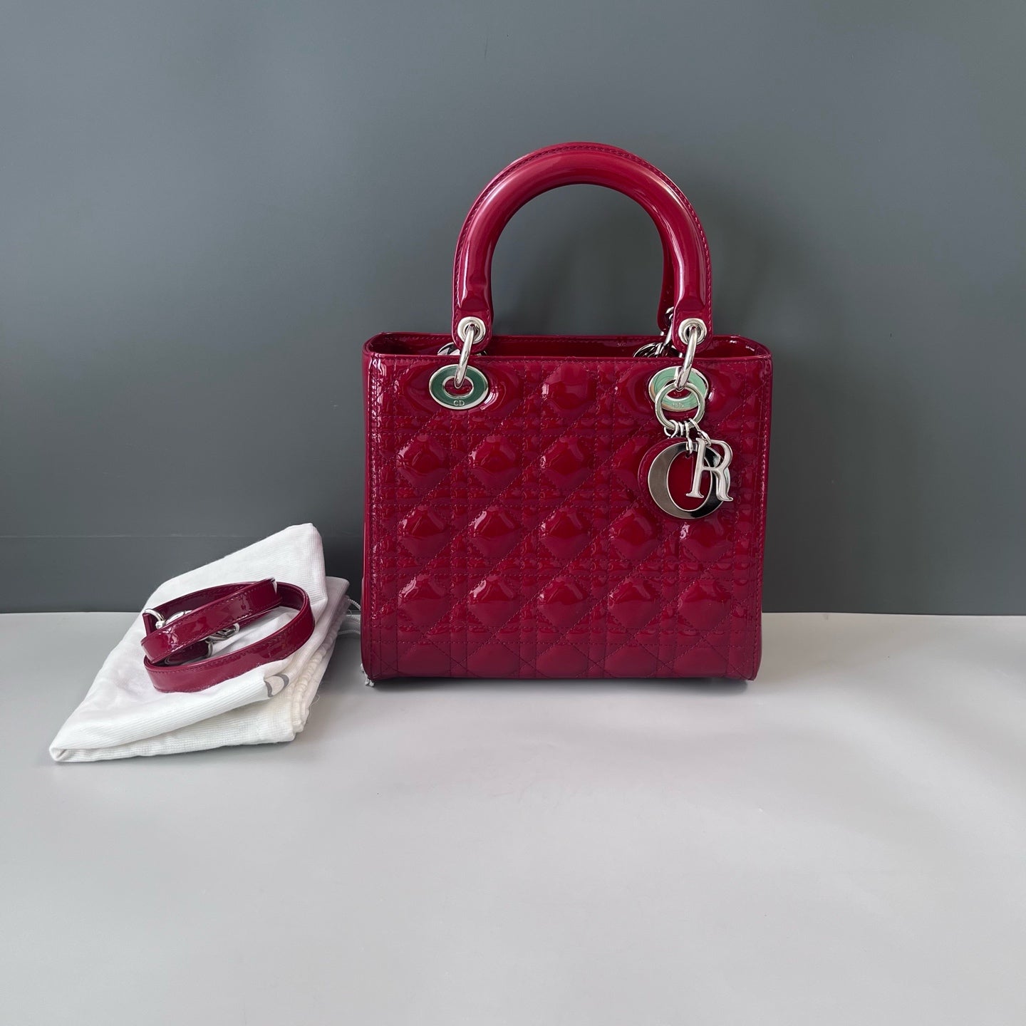 Dior - Lady Dior - Patent leather - Red - (Medium)