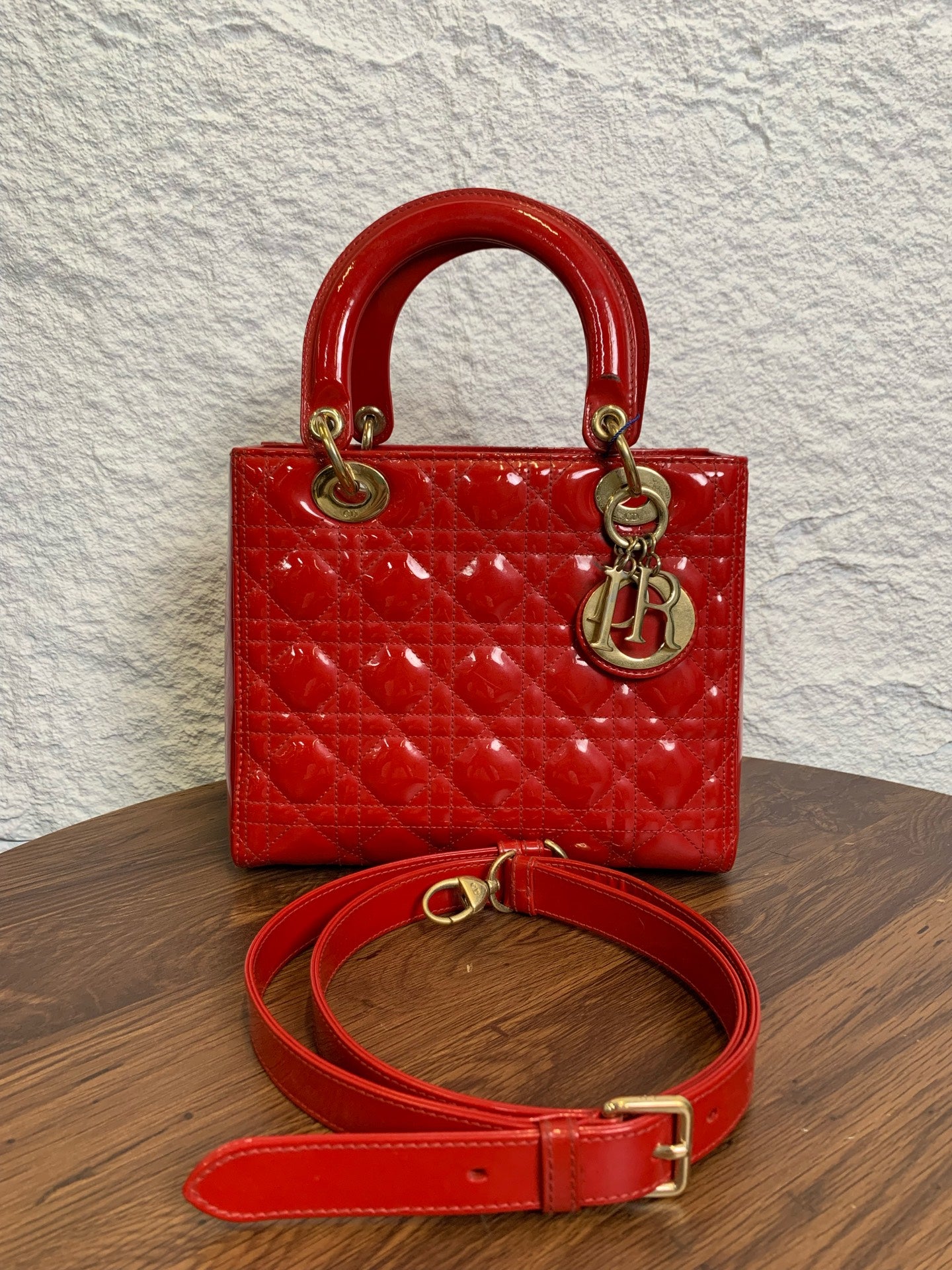 Dior - Lady Dior - Patent leather - Red - (medium)