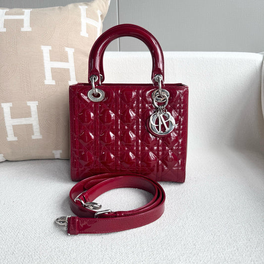 Dior - Lady Dior - Patent leather - Red - (medium)