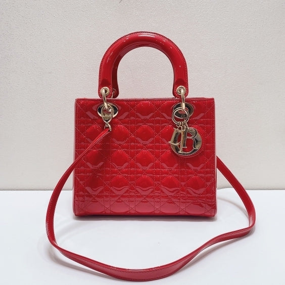 Dior - Lady Dior - Patent leather - Red - (Medium)