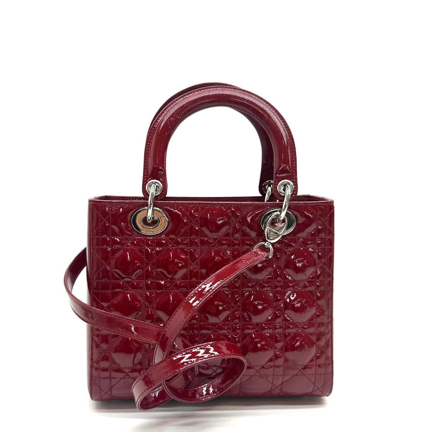Dior - Lady Dior - Patent leather - Red - (Medium)