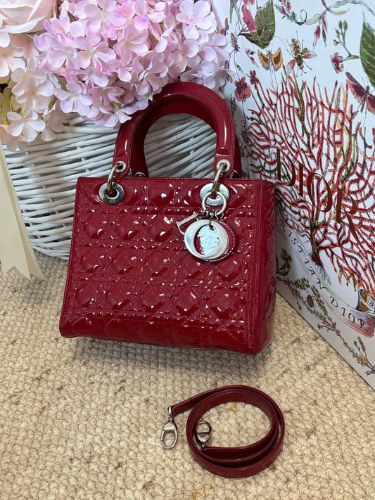 Dior - Lady Dior - Patent leather - Red - (medium)