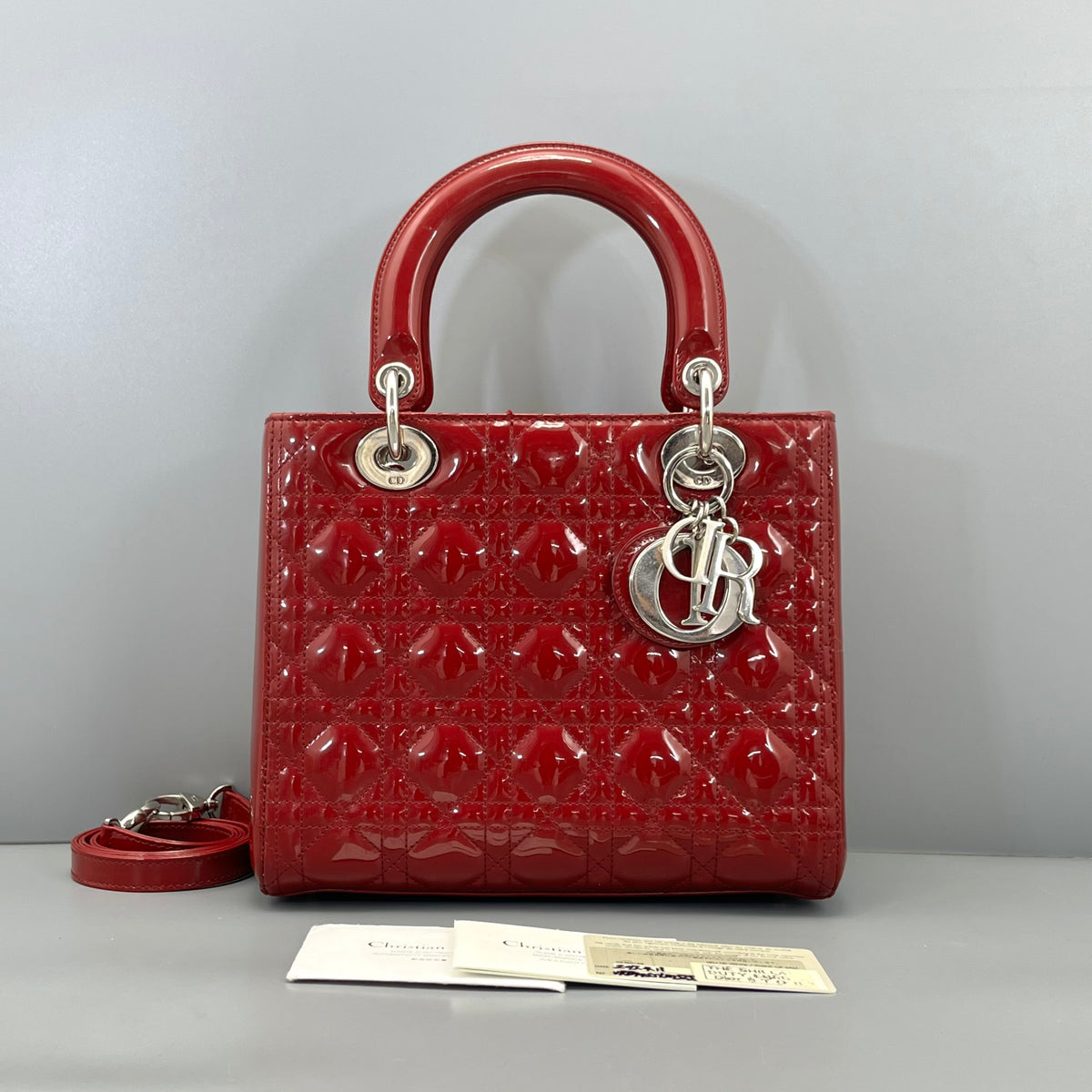 Dior - Lady Dior - Patent leather - Red - (medium)