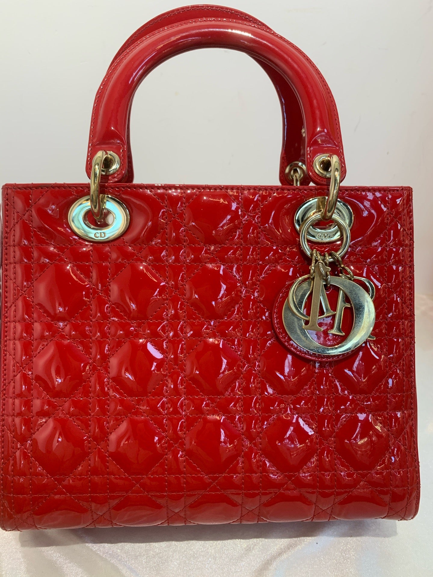 Dior - Lady Dior - Patent leather - Red - (medium)