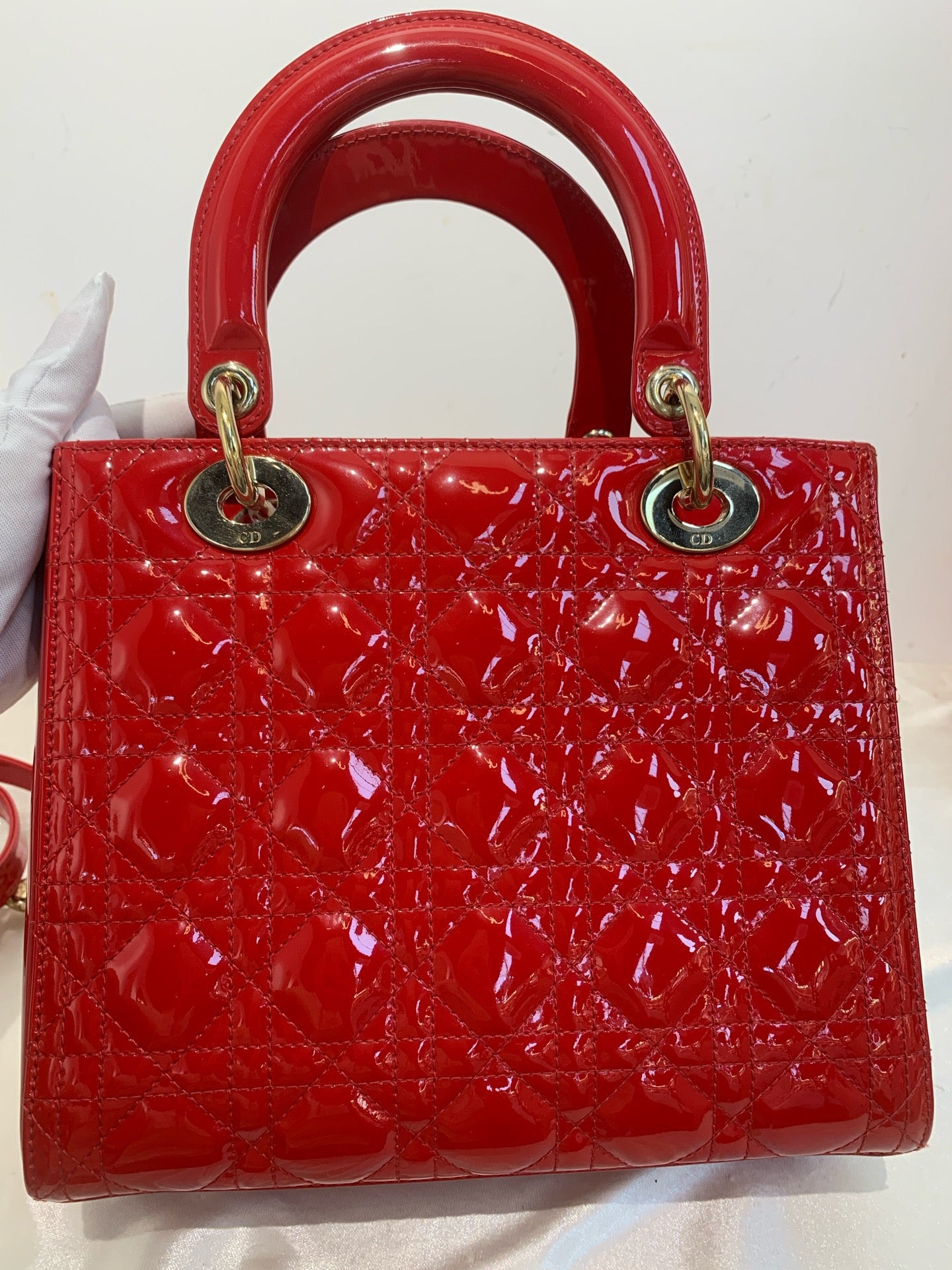 Dior - Lady Dior - Patent leather - Red - (medium)