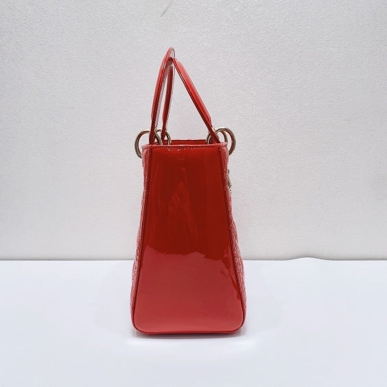 Dior - Lady Dior - Patent leather - Red - (Medium)