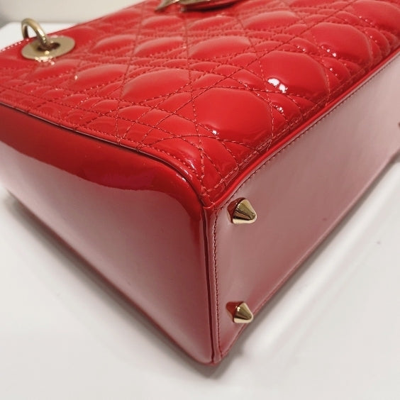 Dior - Lady Dior - Patent leather - Red - (Medium)