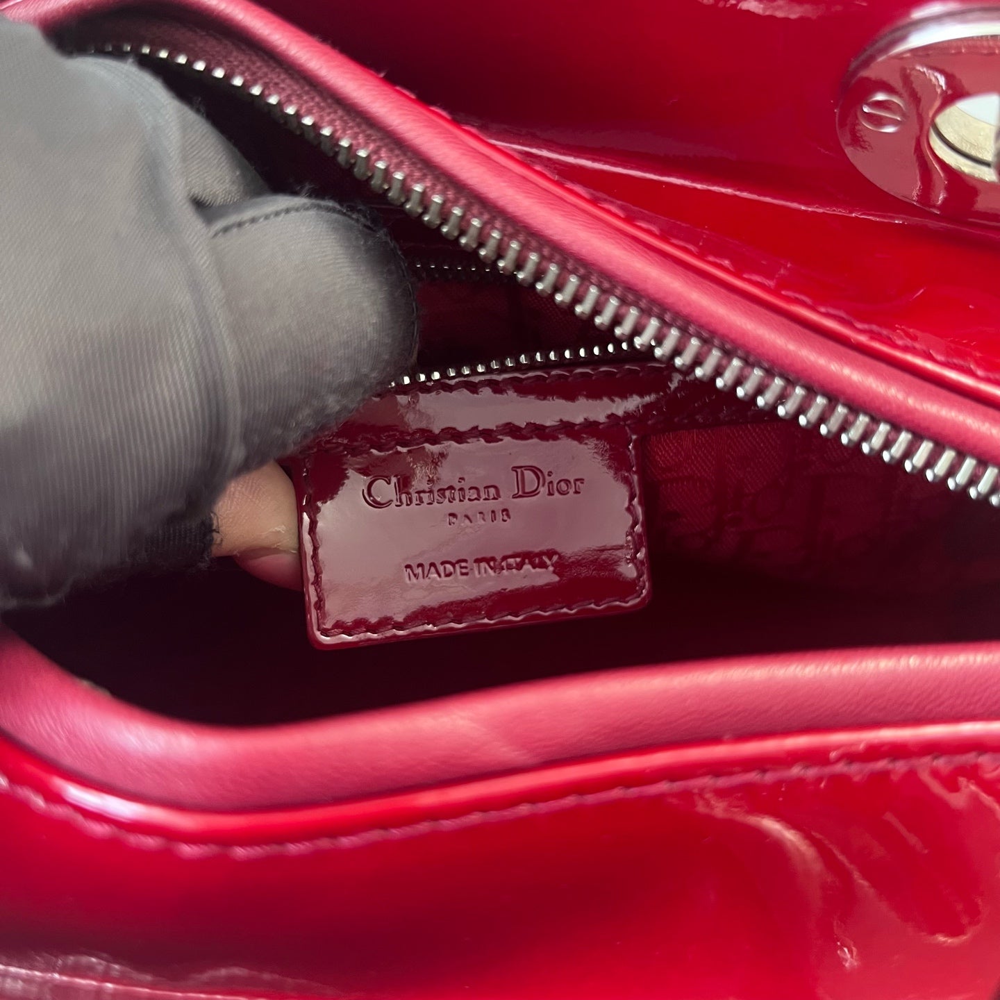 Dior - Lady Dior - Patent leather - Red - (Medium)
