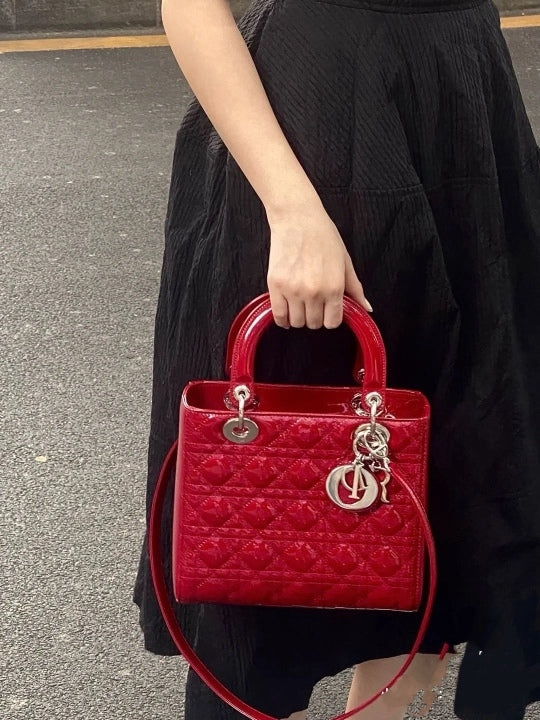 Dior - Lady Dior - Patent leather - Red - (Medium)