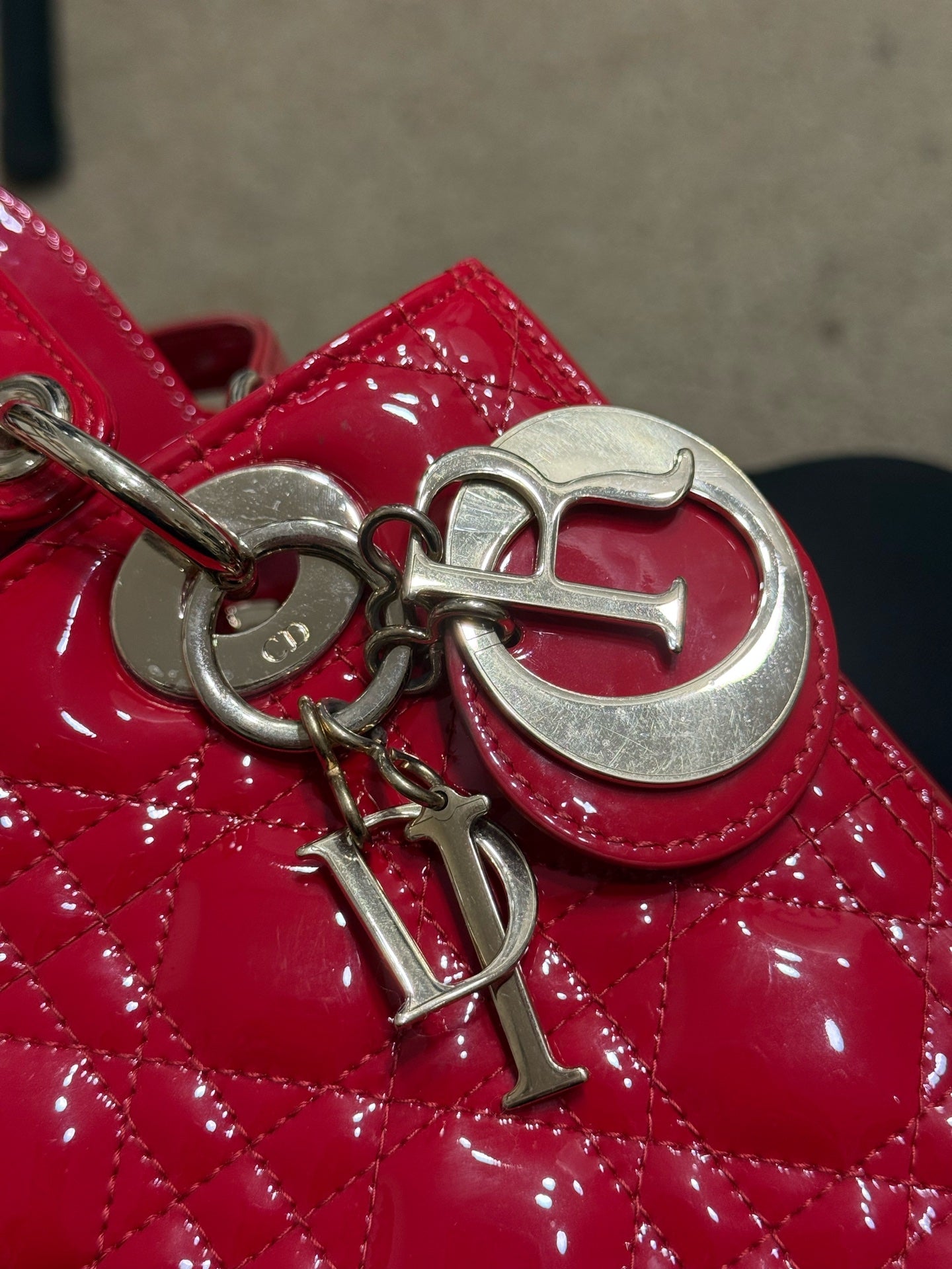 Dior - Lady Dior - Patent leather - Red - (Medium)